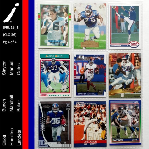New York Giants 36 Player Card Lot [FBL13_1] - Picture 6 of 6